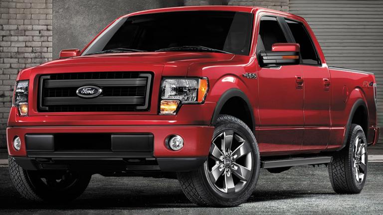 2014 Ford F-150 in red.